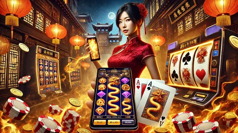 Tampilan permainan slot mobile dengan grafik bertema